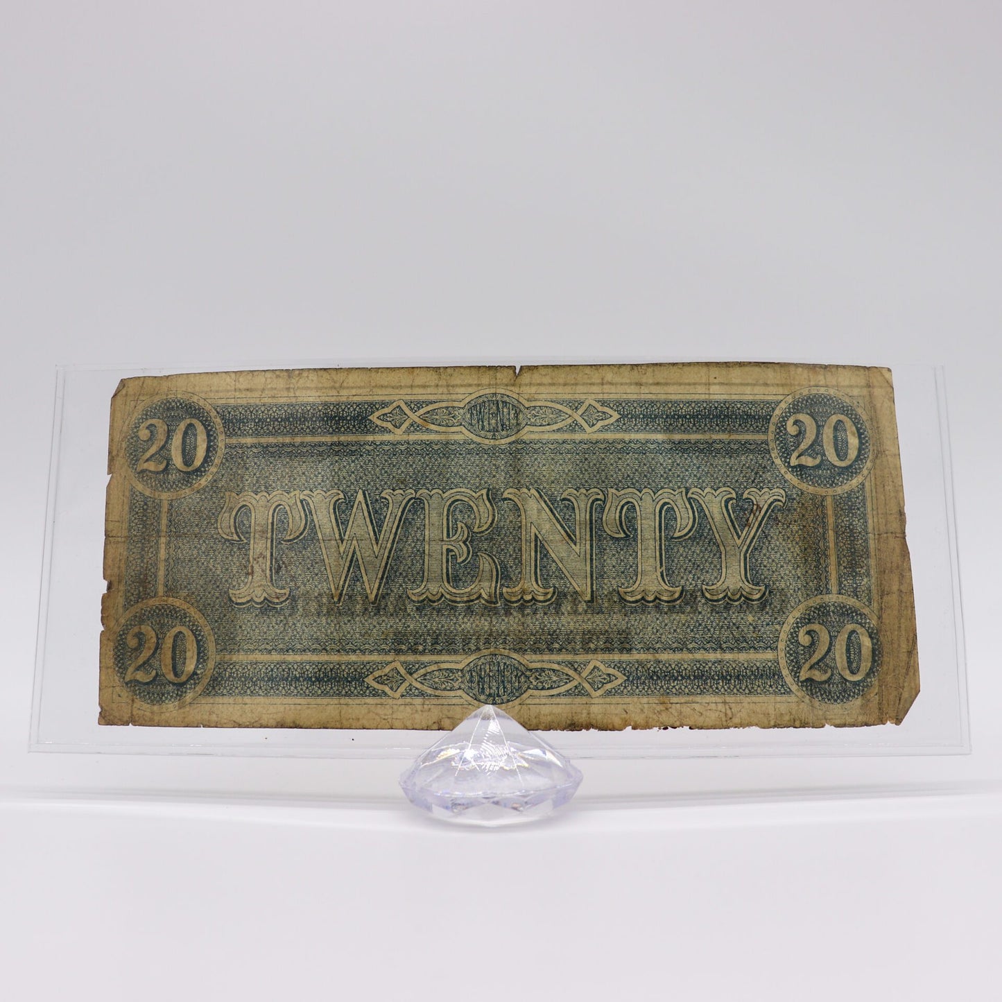 1864 Civil War Confederate $20 Note, Very Good