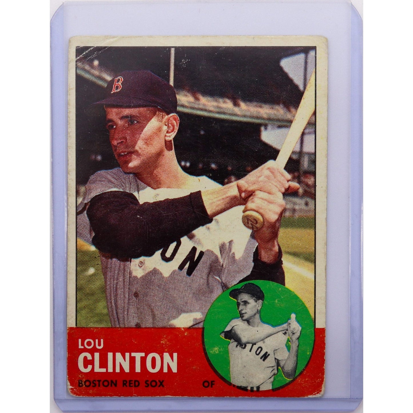 1963 Topps Lou Clinton Boston Red Sox Card #96, Fair