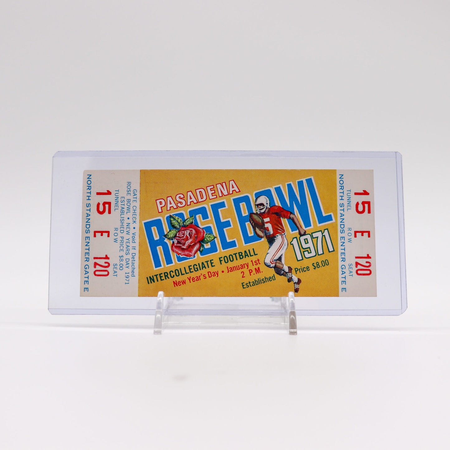 1971 Rose Bowl Complete, Unused Ticket, Near Mint