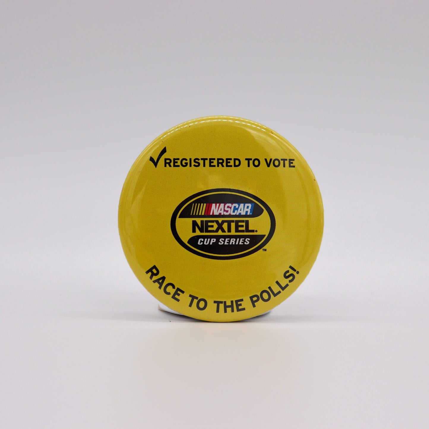 NASCAR Nextel Cup “Race To The Polls/Registered To Vote” Button, Mint