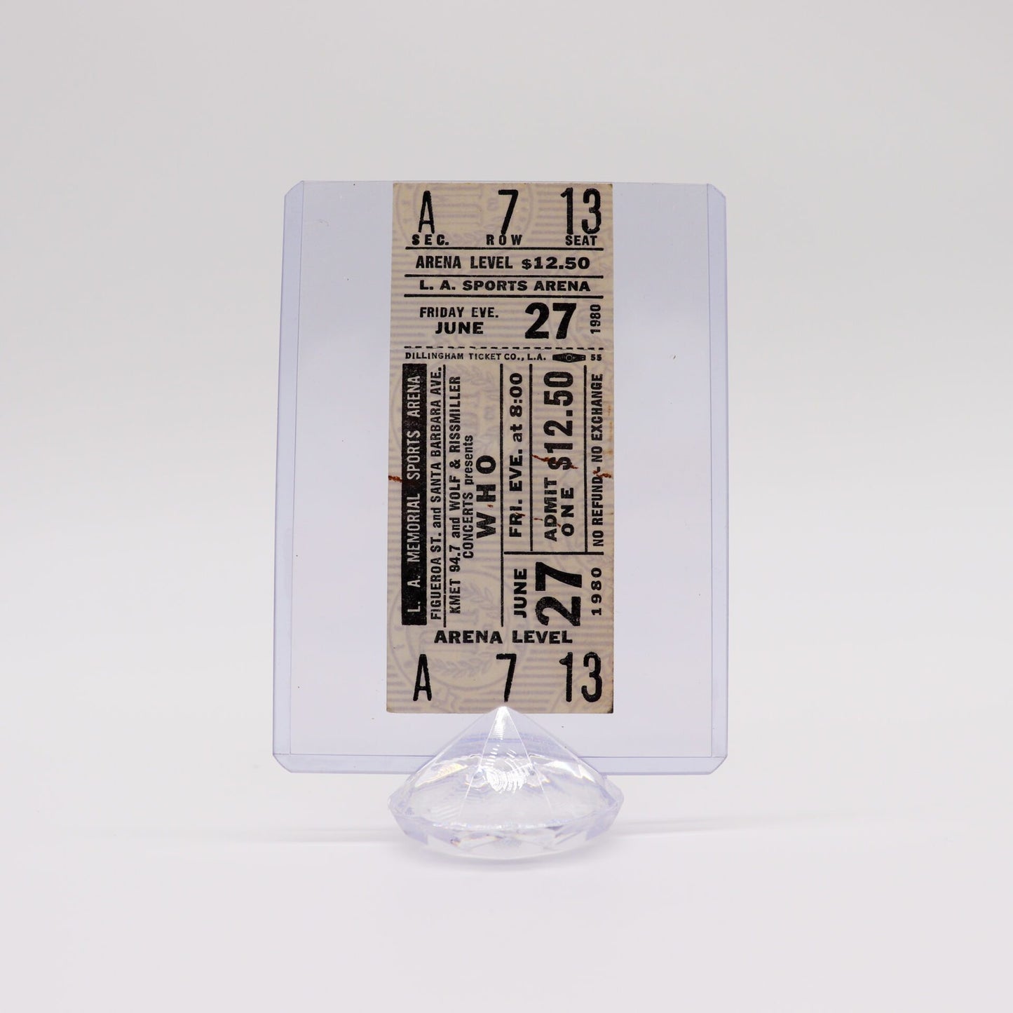 The Who 1980 US Tour Complete, Los Angeles, Unused Ticket, Mint
