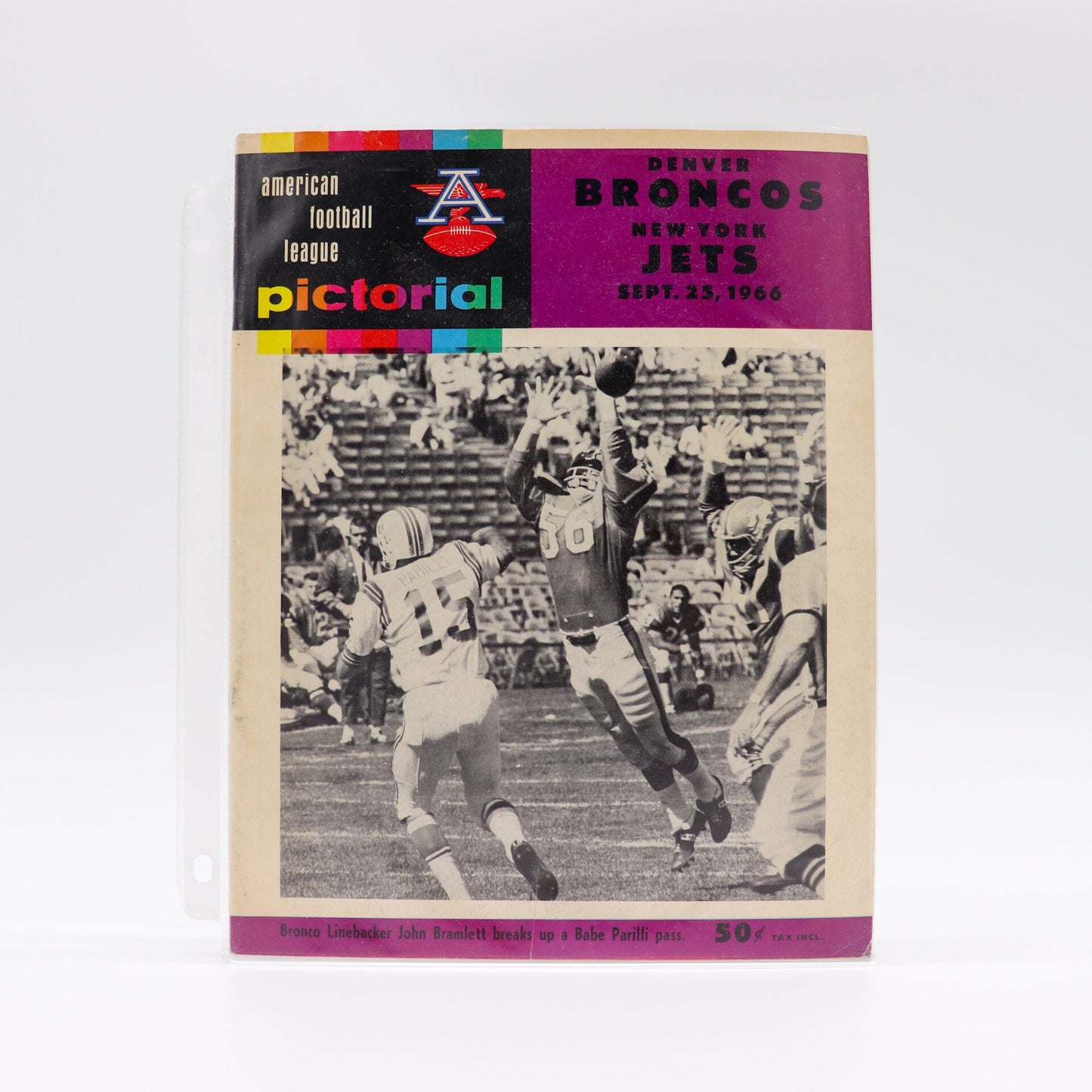 1966 American Football League Game Program, Near Mint