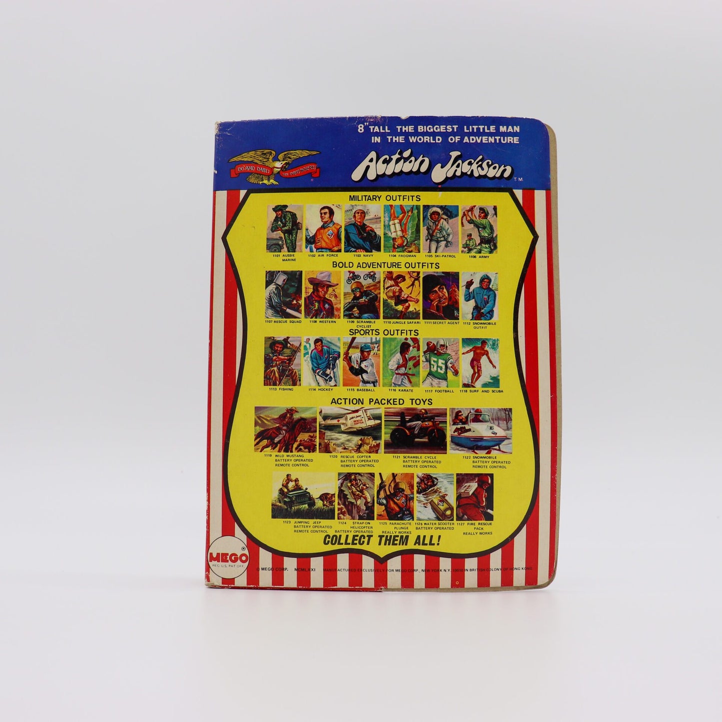 1971 Mego Action Jackson 8” Action Figure, Mint Figure in Original Box