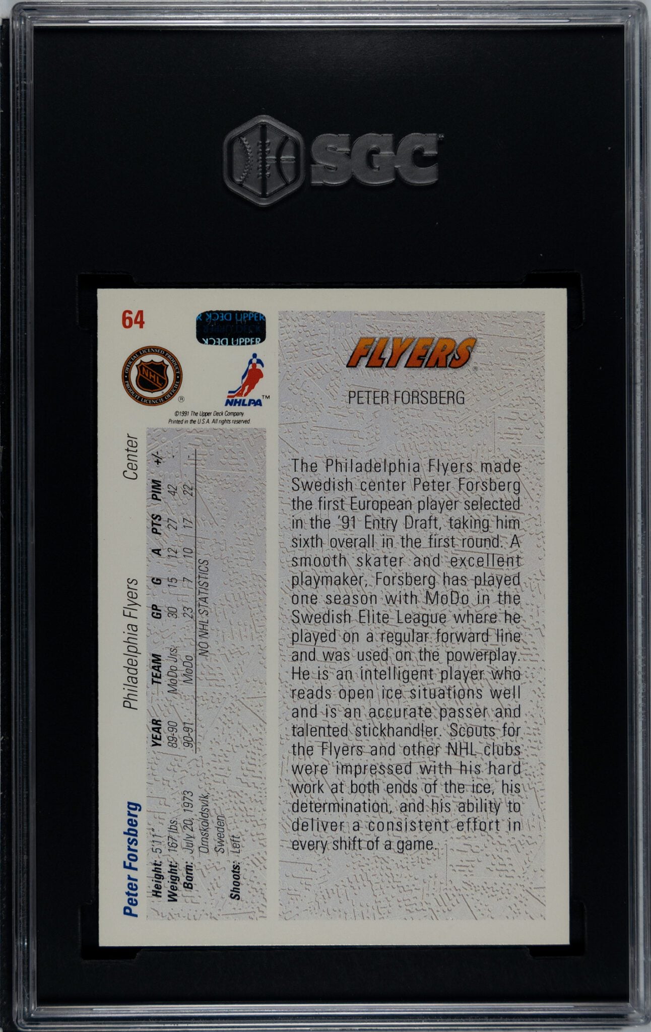  (CI) Peter Forsberg Hockey Card 1991 Ultimate Draft (base) 61 Peter  Forsberg : Collectibles & Fine Art