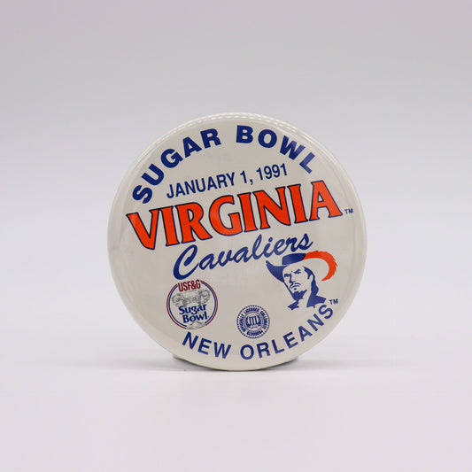 1991 University of Virginia Cavaliers USF&G Sugar Bowl Pinback Button, Near Mint