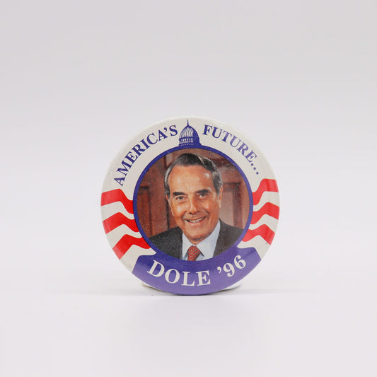 1996 Bob Dole Presidential Campaign 3” Diameter Pinback Button, Good/Very Good