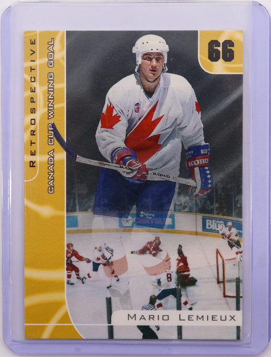 2001 BAP Retrospective Canada Cup Winning Goal Mario Lemieux #R-07, Mint