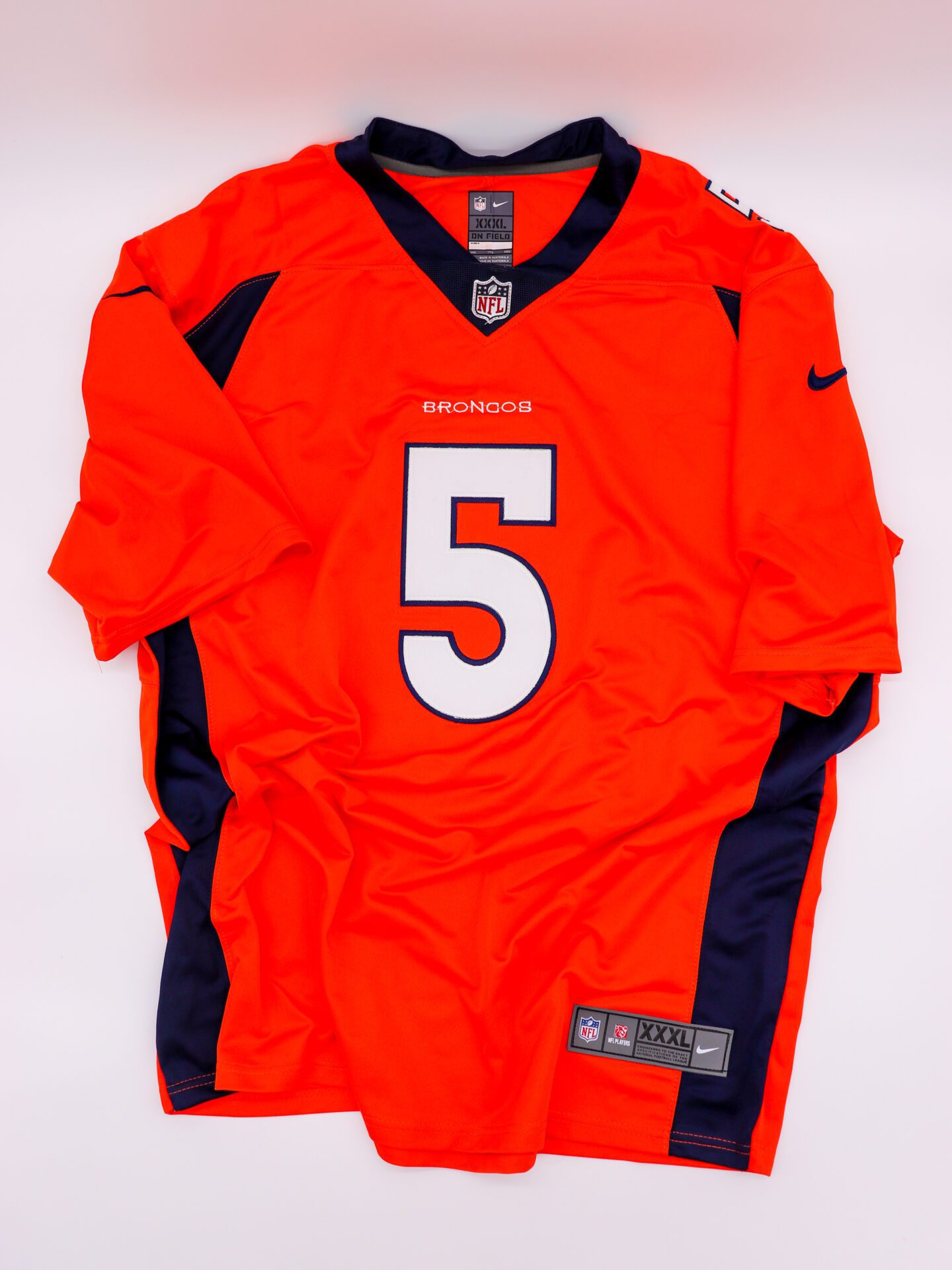 2021 #5 Teddy Bridgewater Home Orange Denver Broncos Jersey, Nike On Field Size XXXL, New without Tags