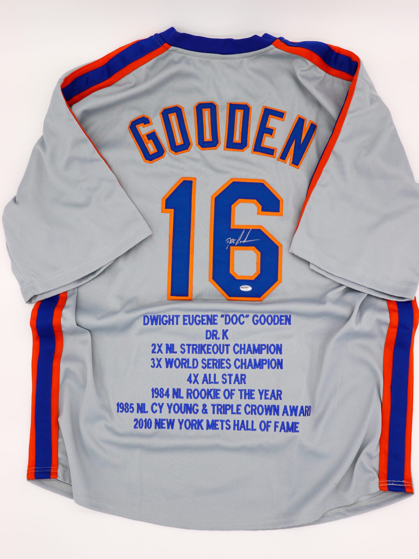 Autographed Dwight “Doc” Gooden #10 New York Mets Road Career