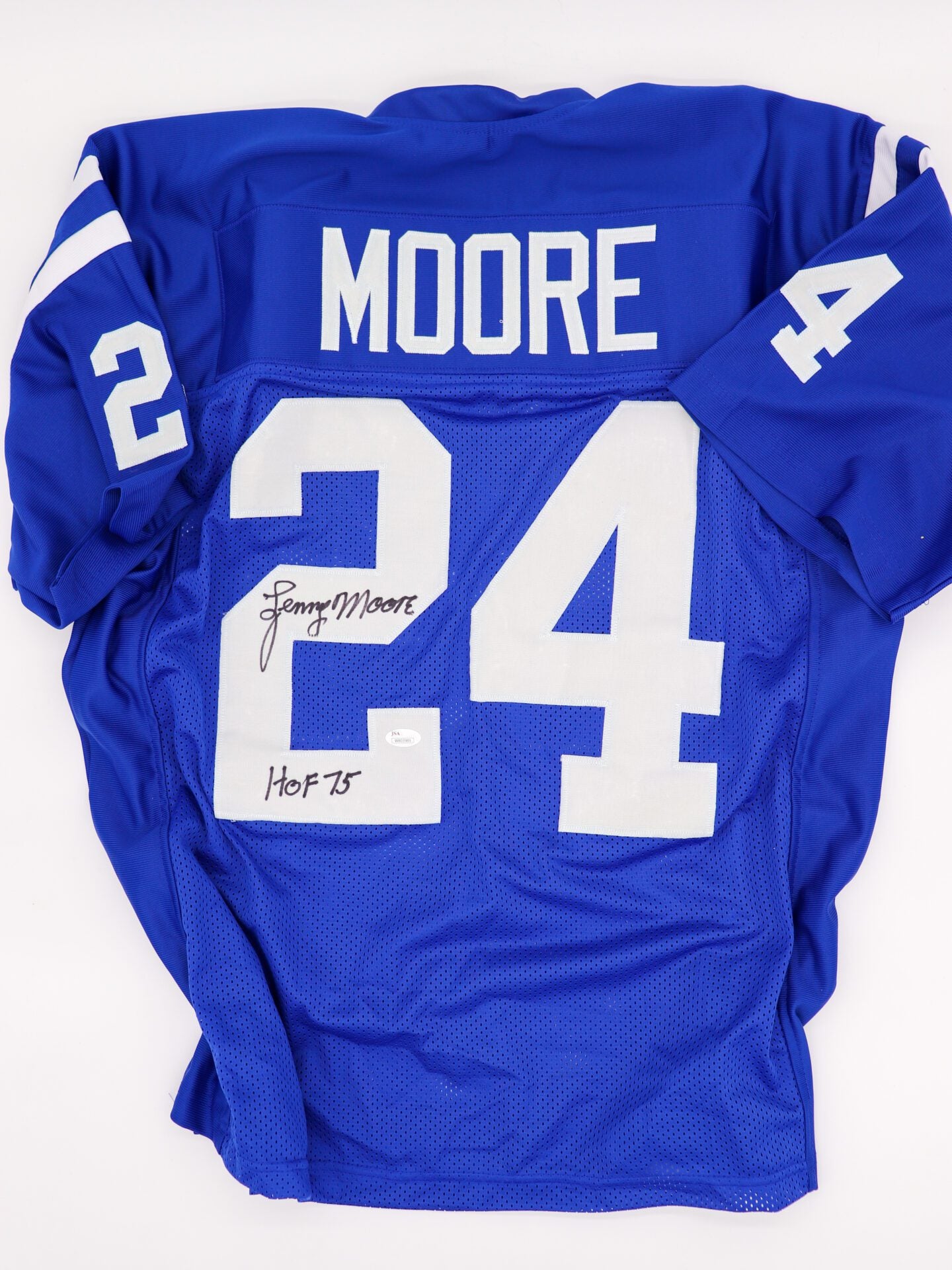 Autographed Lenny Moore #24 Baltimore Colts Home Blue Jersey with COA