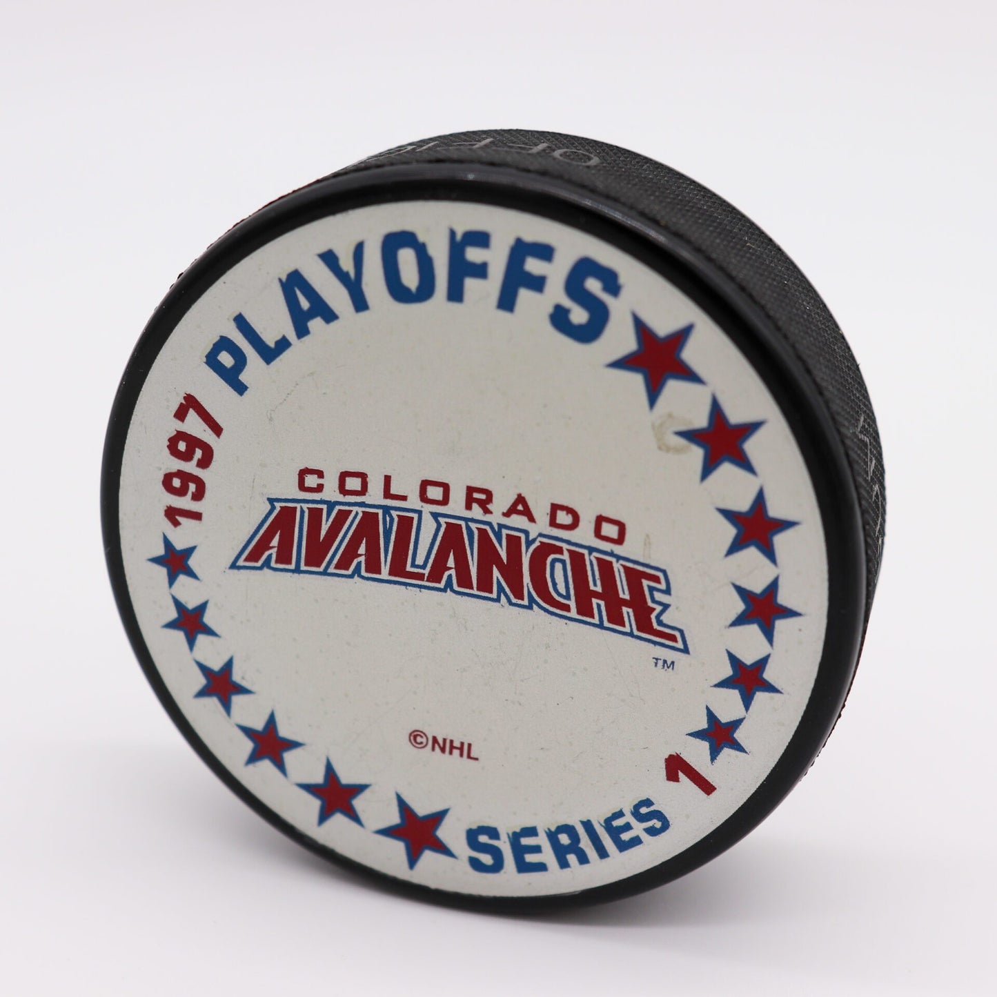 Colorado Avalanche Souvenir 1997 Playoff Puck, Series 1, Mint