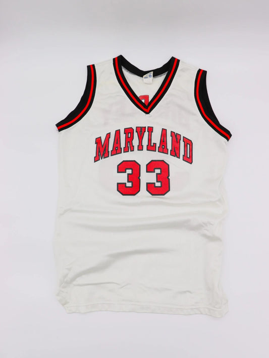 Game Worn 1990 #33 Terri Bradley University of Maryland Home White Women’s Basketball Jersey, Champion Size 20