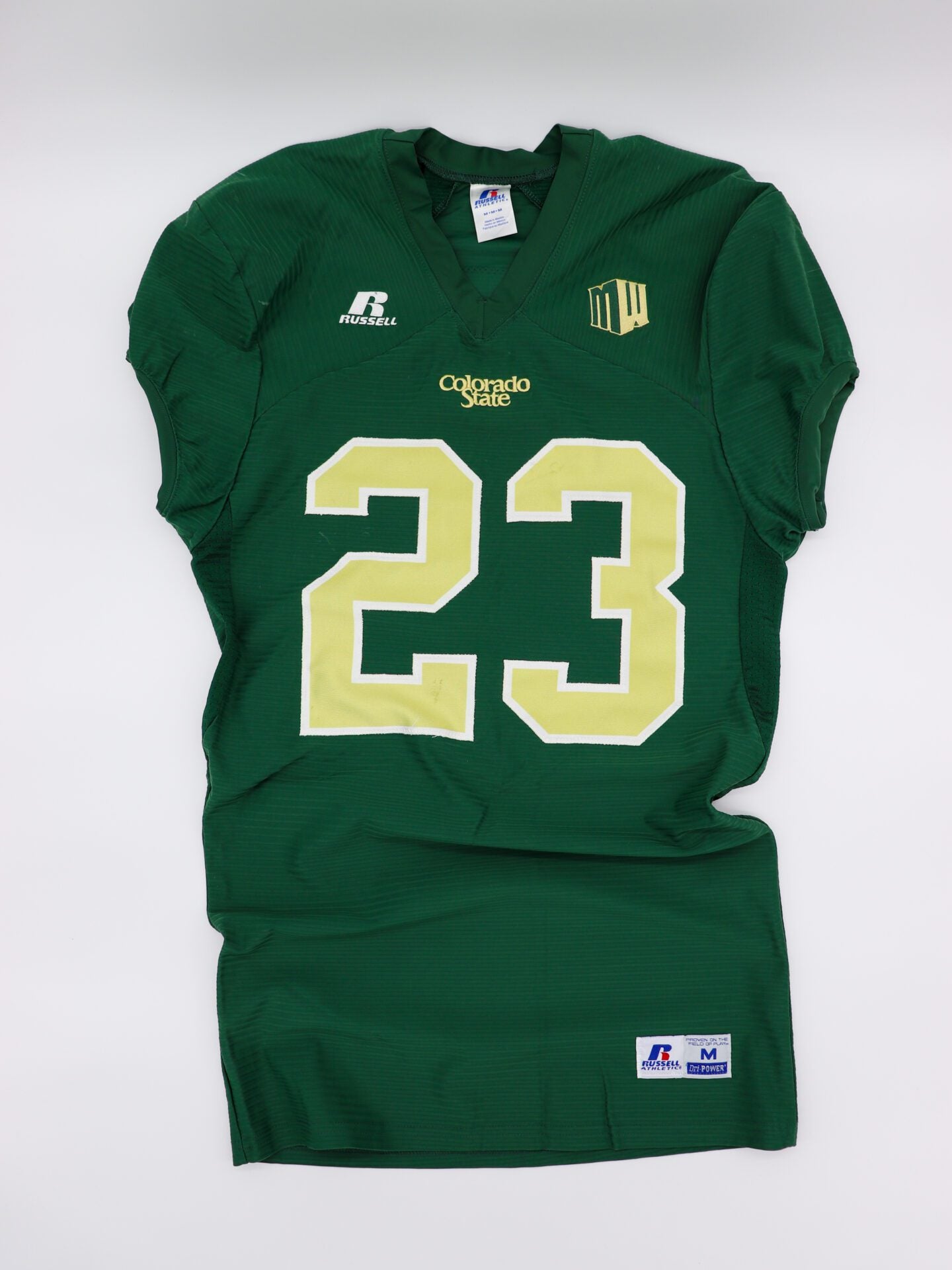 Game Worn 2014 #23 Bernard Blake Home Green Colorado State Rams Football Jersey, Russell Athletic Size M