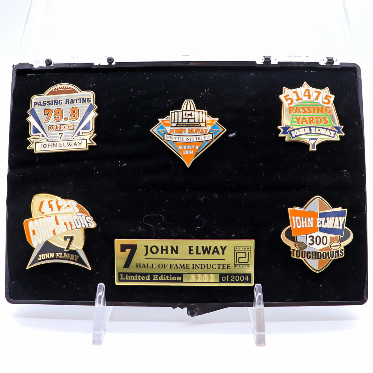 John Elway Hall of Fame Induction Limited Edition Commemorative Pin Set, #303/2004