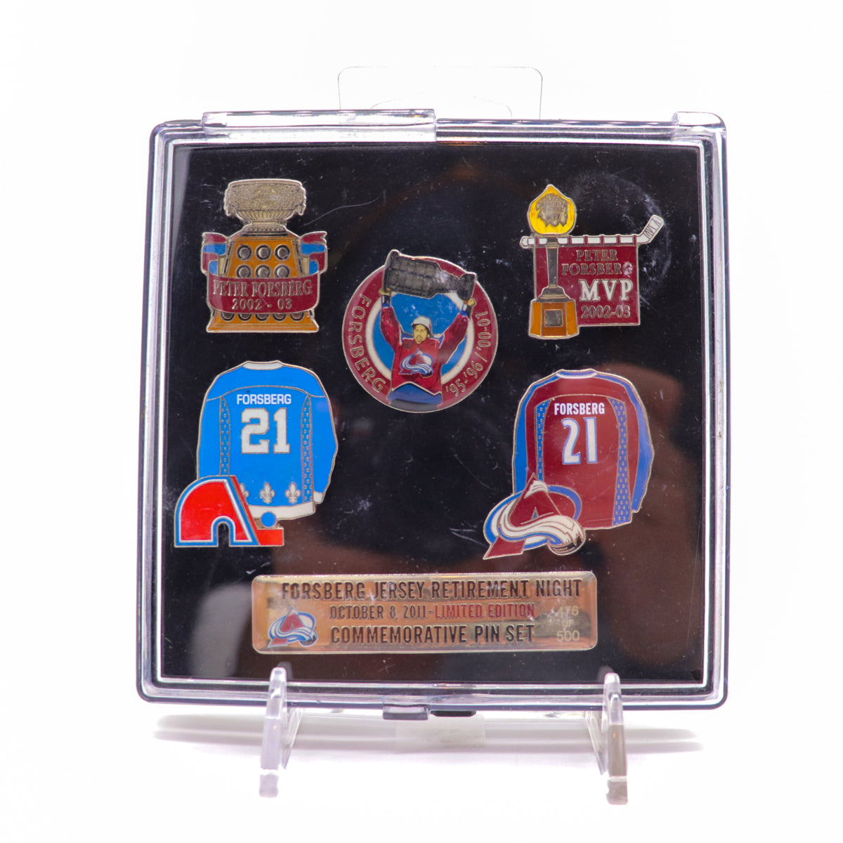 Colorado Avalanche Peter Forsberg Retirement Night Limited Edition Commemorative Pin Set