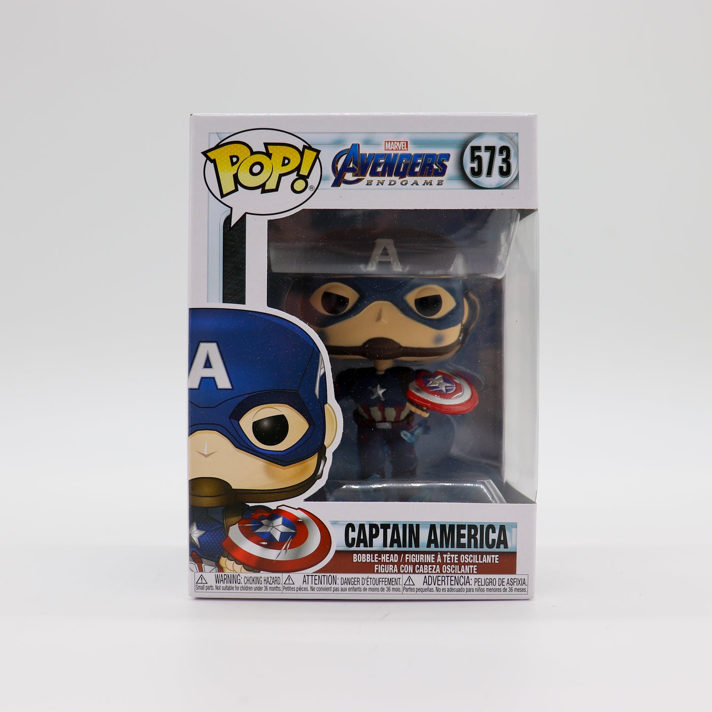 Funko Pop! Captain America Avenger: Endgame Bobblehead Action Figure, New, Mint in Box