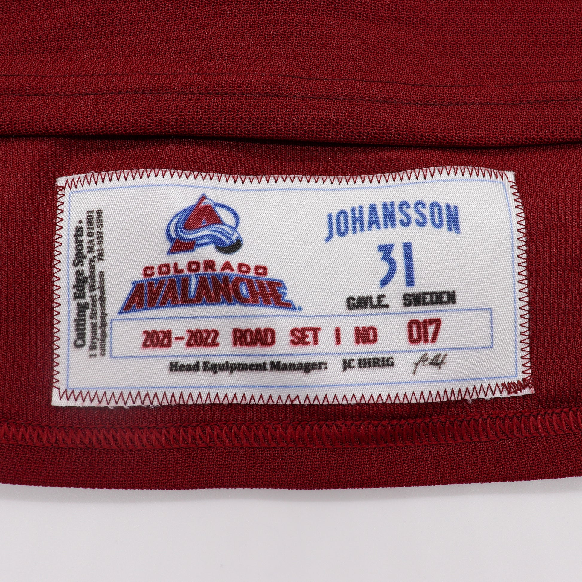 Game Worn 2021-22 Stanley Cup Champion Colorado Avalanche Jonas Johans – To  Die For Collectibles