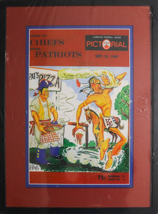 Framed 1969 American Football League Program Covert Art: Kansas City Chiefs vs. Boston Patriots