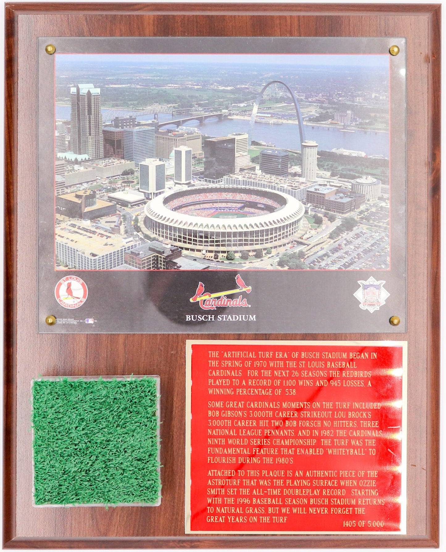 Mounted Tribute to St. Louis Busch Memorial Stadium, Home of the Cardinals