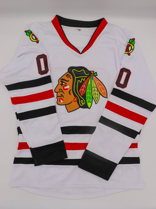 National Lampoon’s Christmas Vacation Clark Griswold Chicago Blackhawks Jersey, White #00, Size XL, New