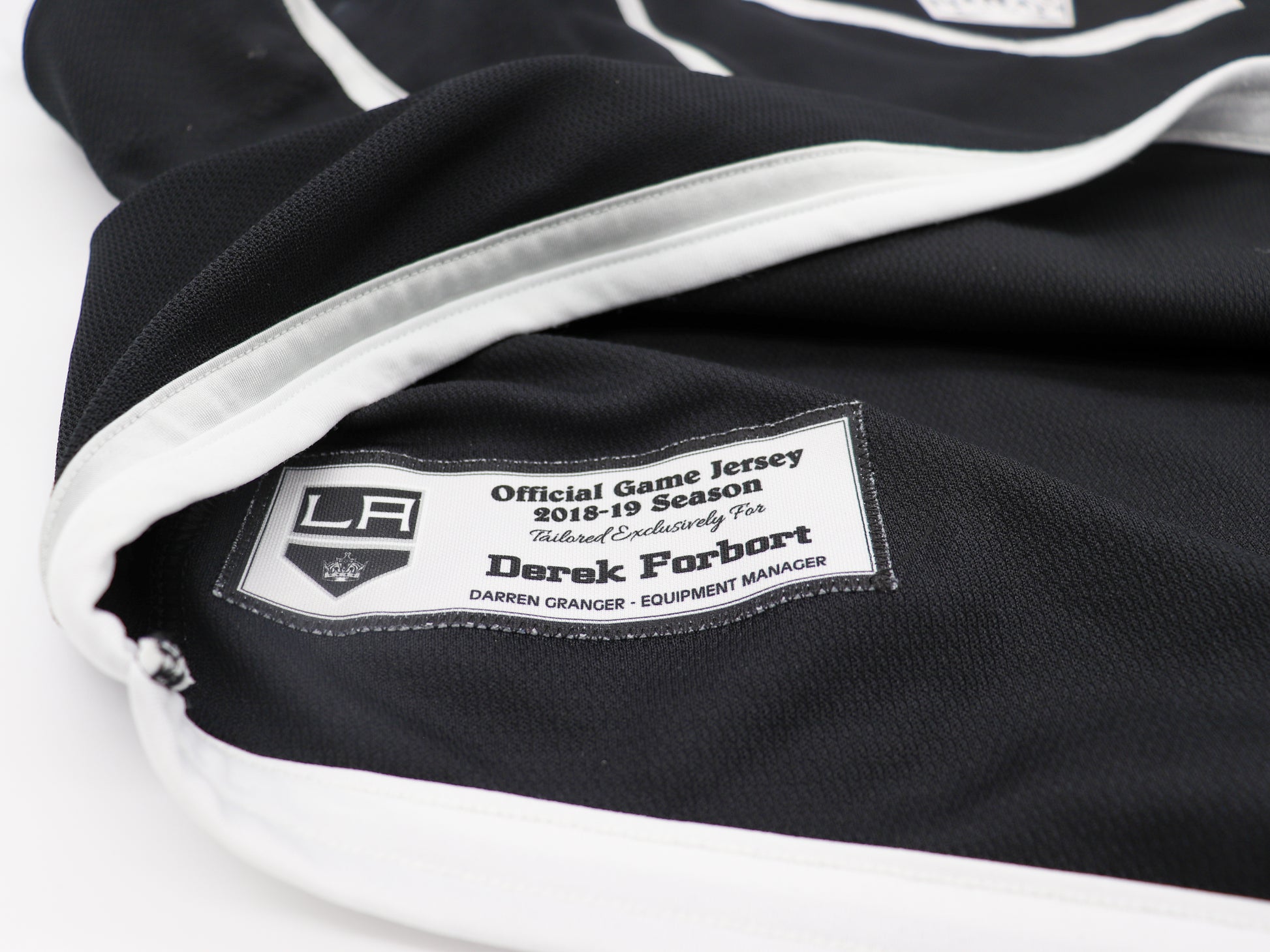 to Die for Collectibles 2018-19 Game Worn Los Angeles Kings #24 Derek Forbort Black Home Jersey, Adidas Size 60